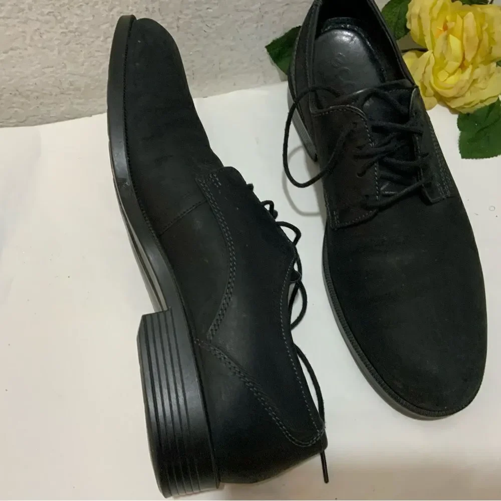 ECCO Mens Dress Shoes Black Leather Lace Up Dress Shoes EU 45 USA 11